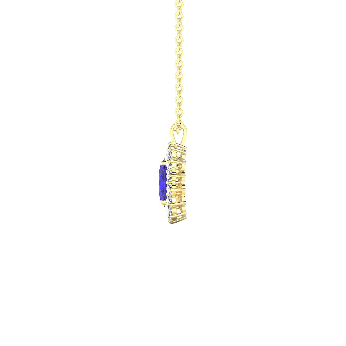 Blossom | 18k Yellow Gold 6 x 4 mm Oval Tanzanite Pendant