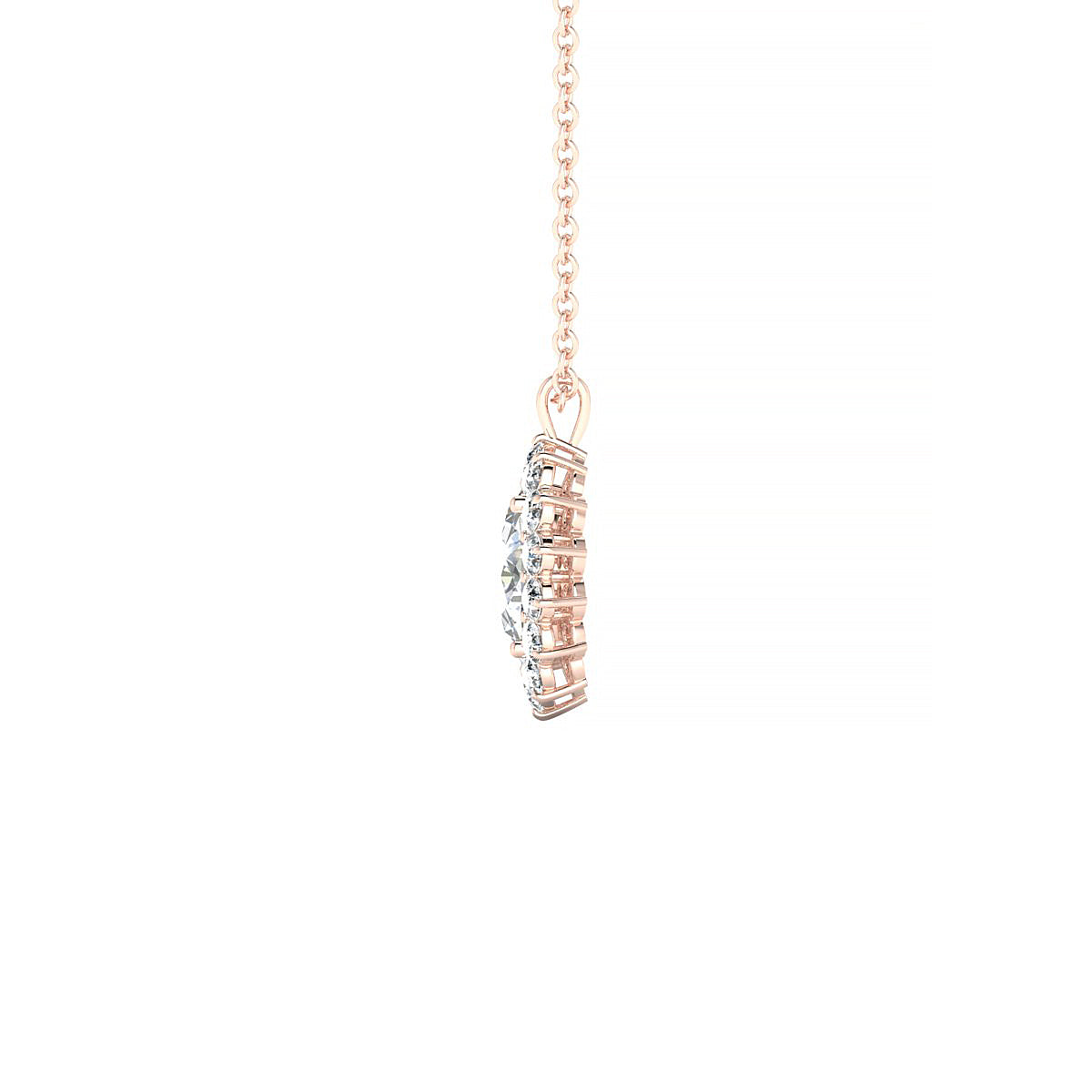 Blossom | 18k Rose Gold 7 x 5 mm Oval Diamond Pendant