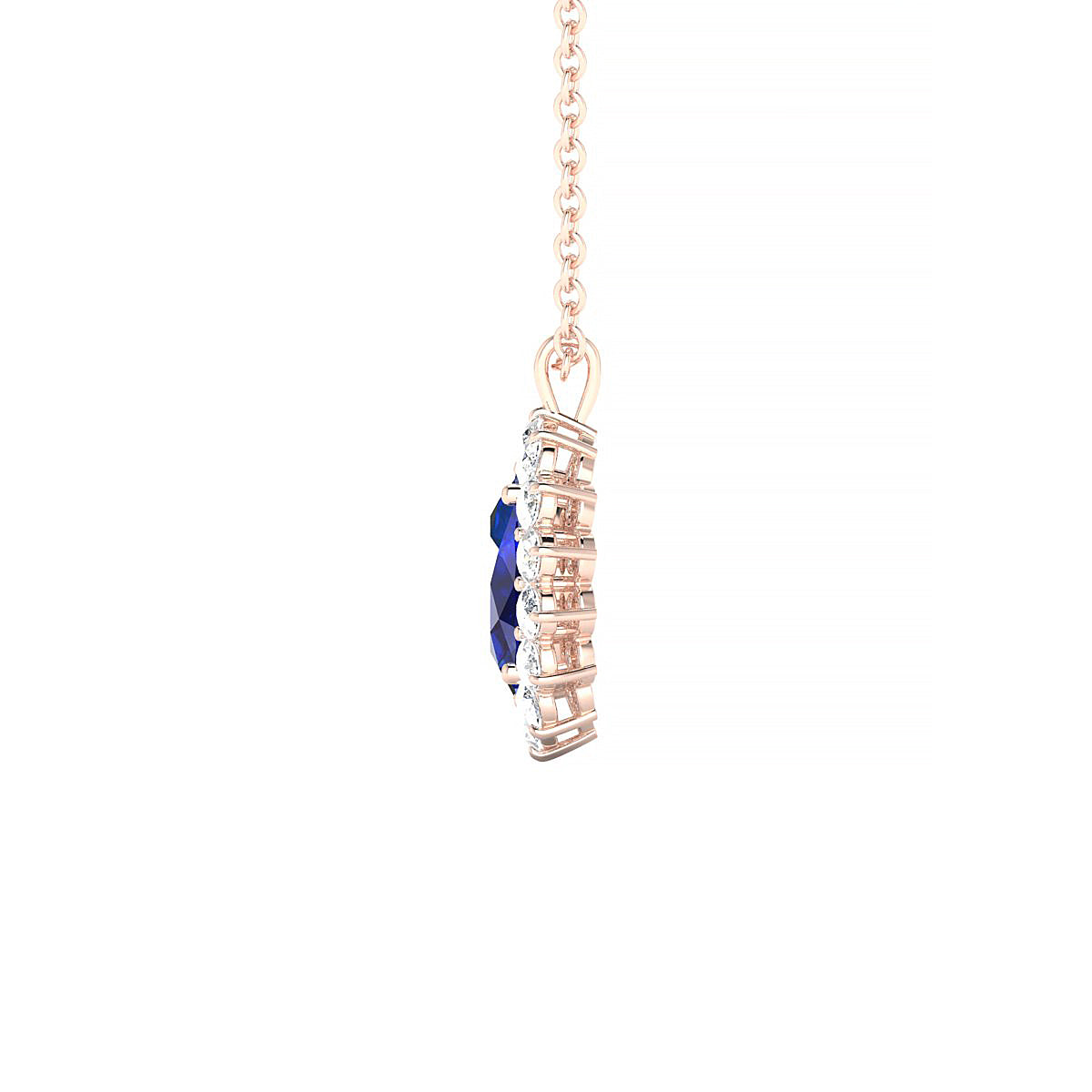 Blossom | 18k Rose Gold 7 x 5 mm Oval Sapphire Pendant