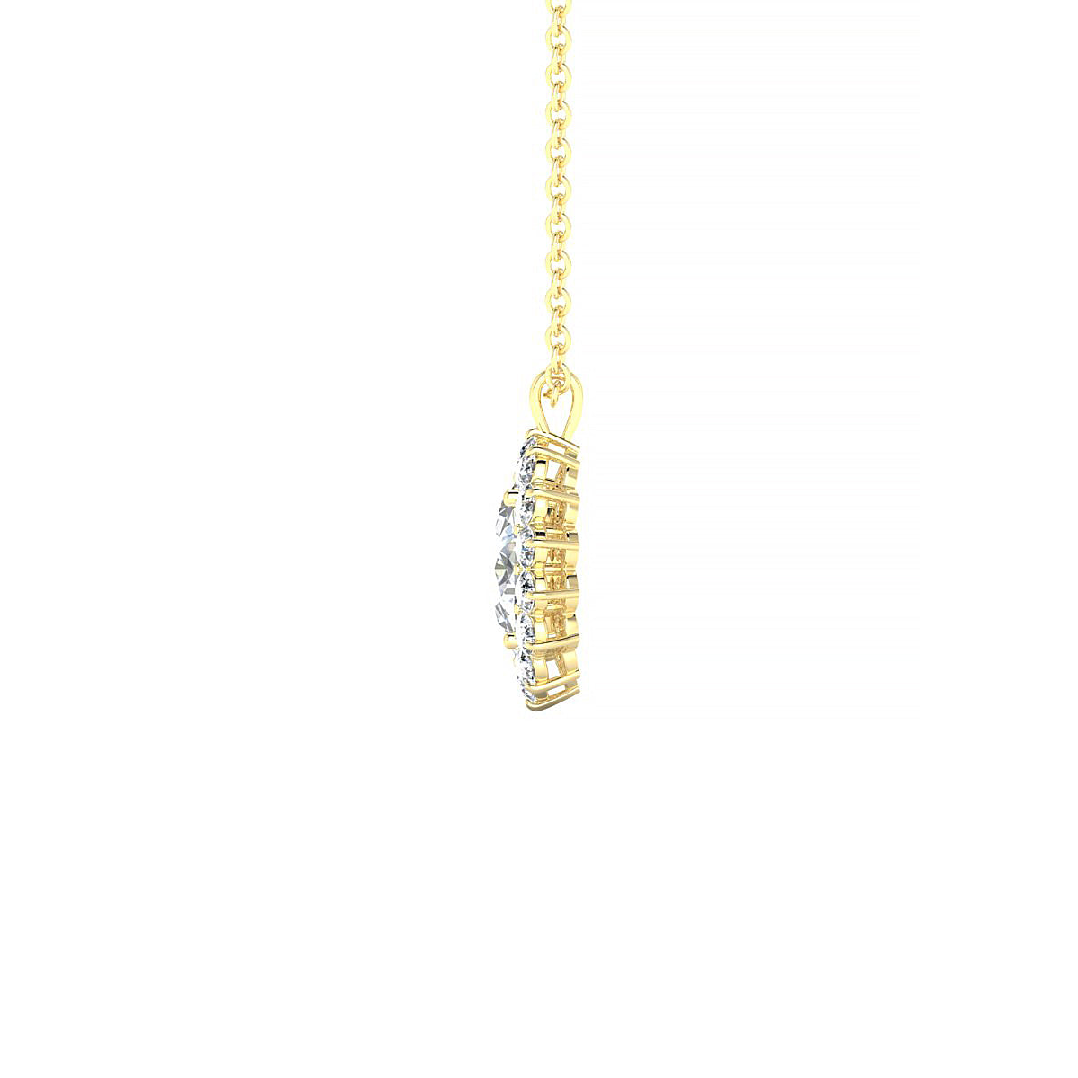Blossom | 18k Yellow Gold 7 x 5 mm Oval Diamond Pendant