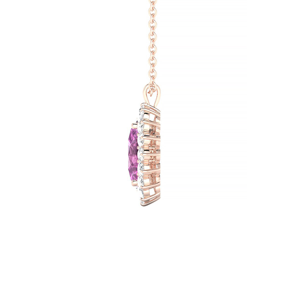 Blossom | 18k Rose Gold 8 x 6 mm Oval Pink Sapphire Pendant
