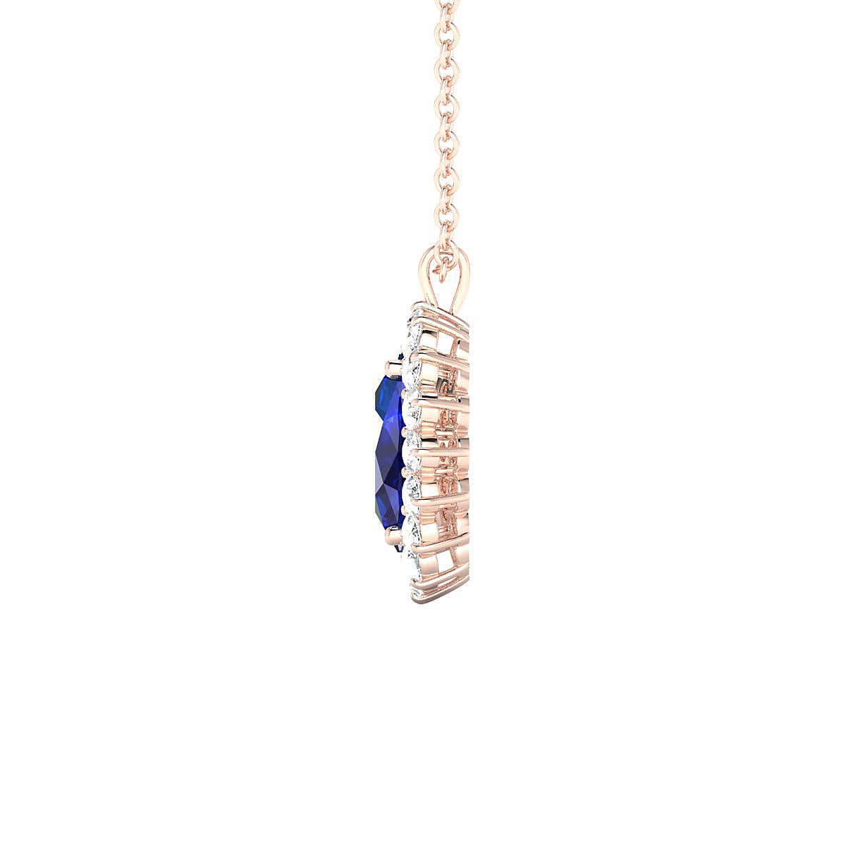 Blossom | 18k Rose Gold 8 x 6 mm Oval Sapphire Pendant