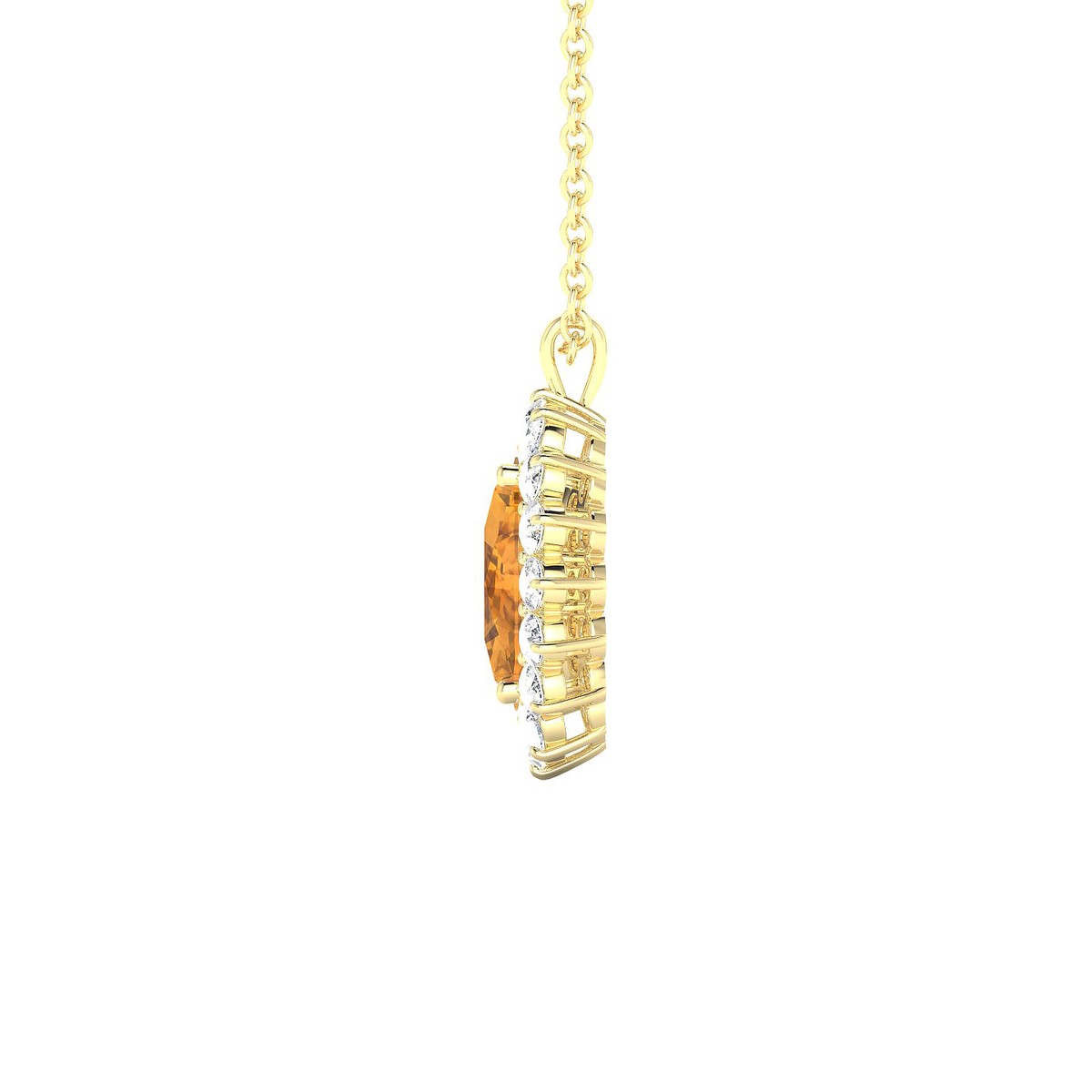 Blossom | 18k Yellow Gold 8 x 6 mm Oval Citrine Pendant