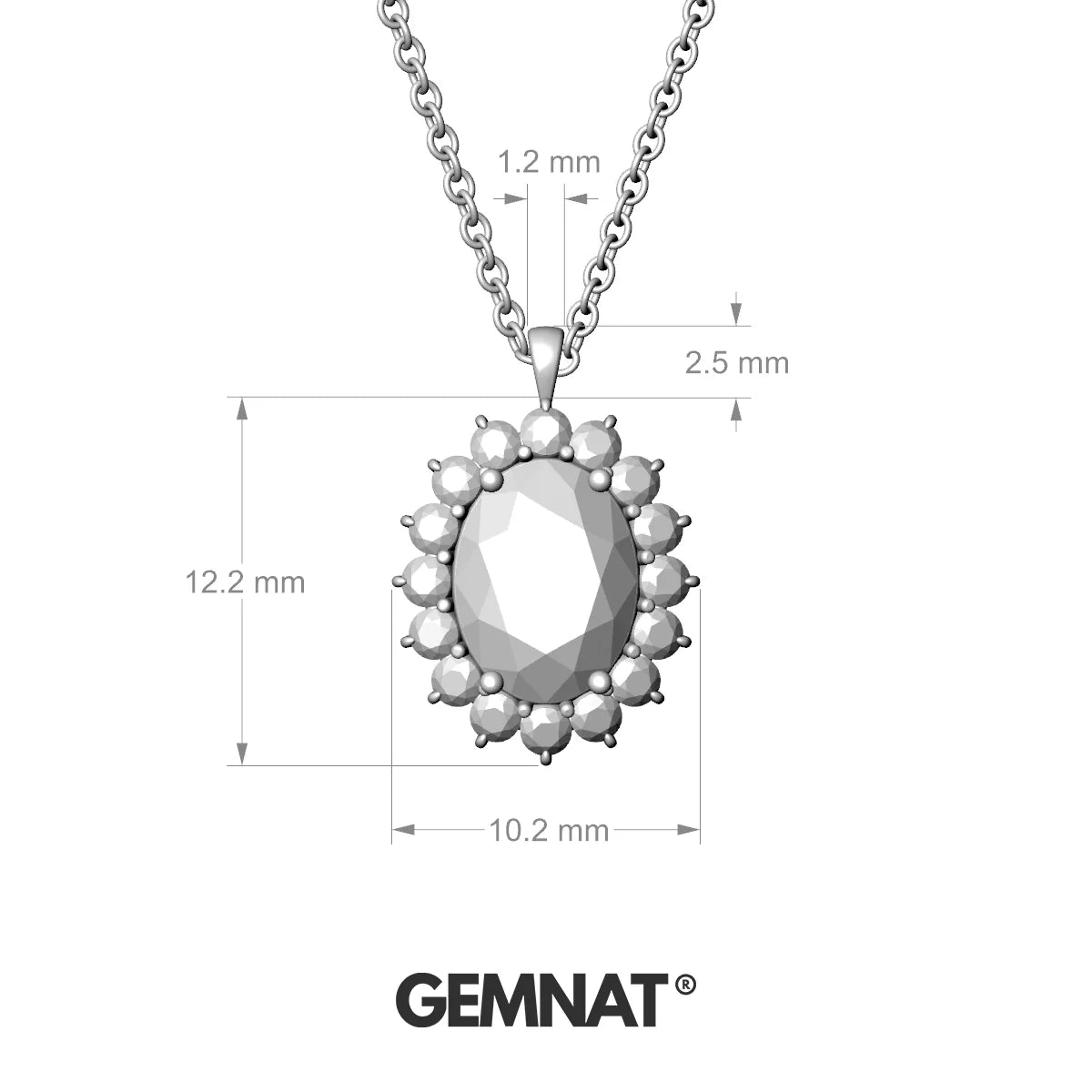 Blossom | 18k White Gold 8 x 6 mm Oval Aquamarine Pendant