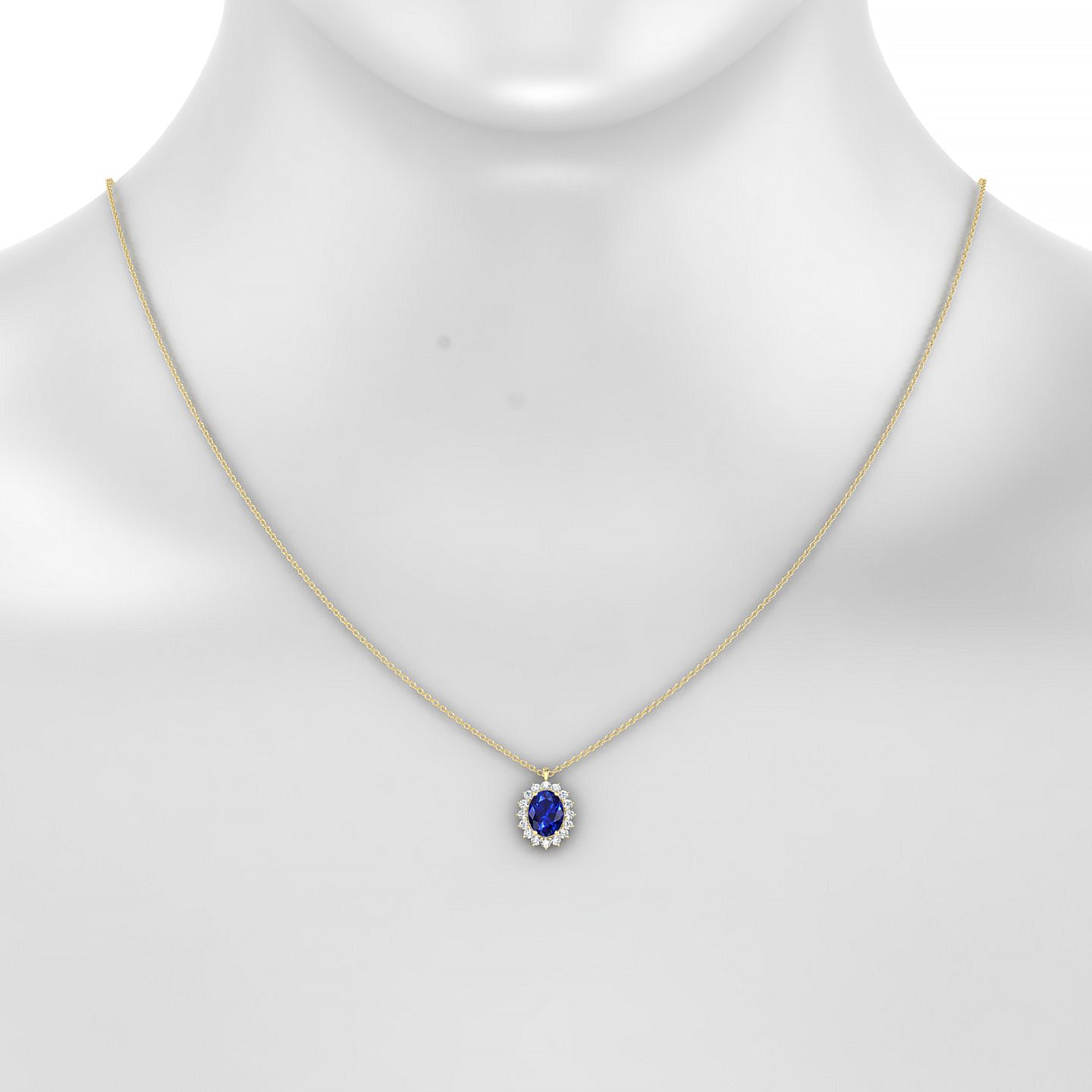 Blossom | 18k Yellow Gold 8 x 6 mm Oval Sapphire Pendant