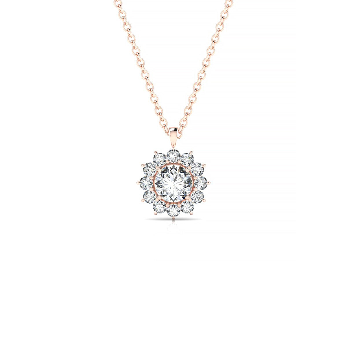 Blossom | 18k Rose Gold 4.2 mm Round Diamond Pendant