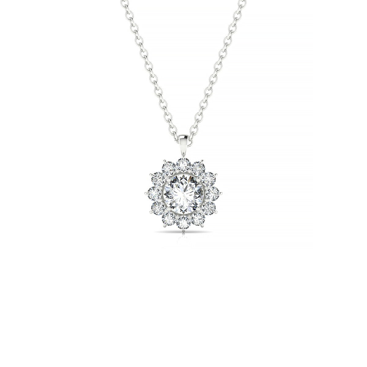 Blossom | 18k White Gold 4.2 mm Round Diamond Pendant