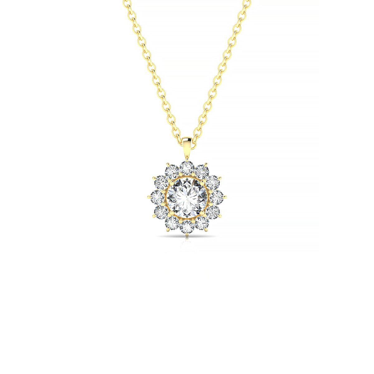 Blossom | 18k Yellow Gold 4.2 mm Round Diamond Pendant