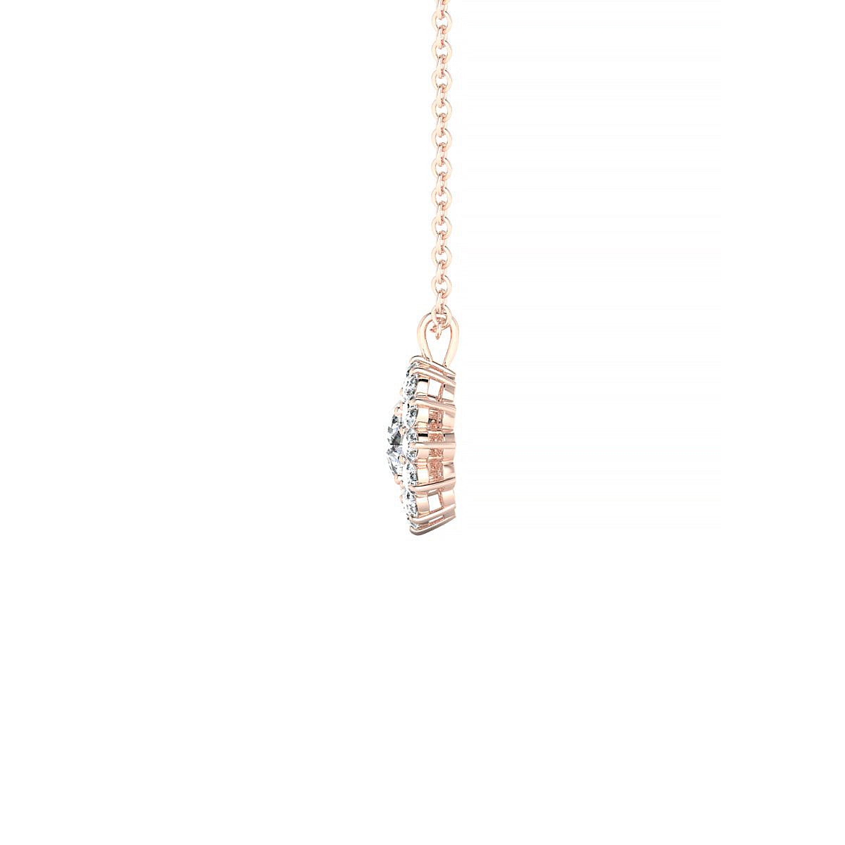 Blossom | 18k Rose Gold 4.2 mm Round Diamond Pendant