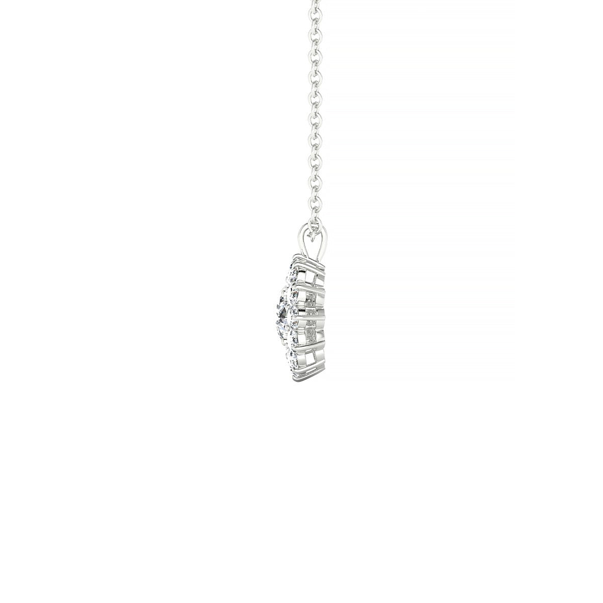 Blossom | 18k White Gold 4.2 mm Round Diamond Pendant