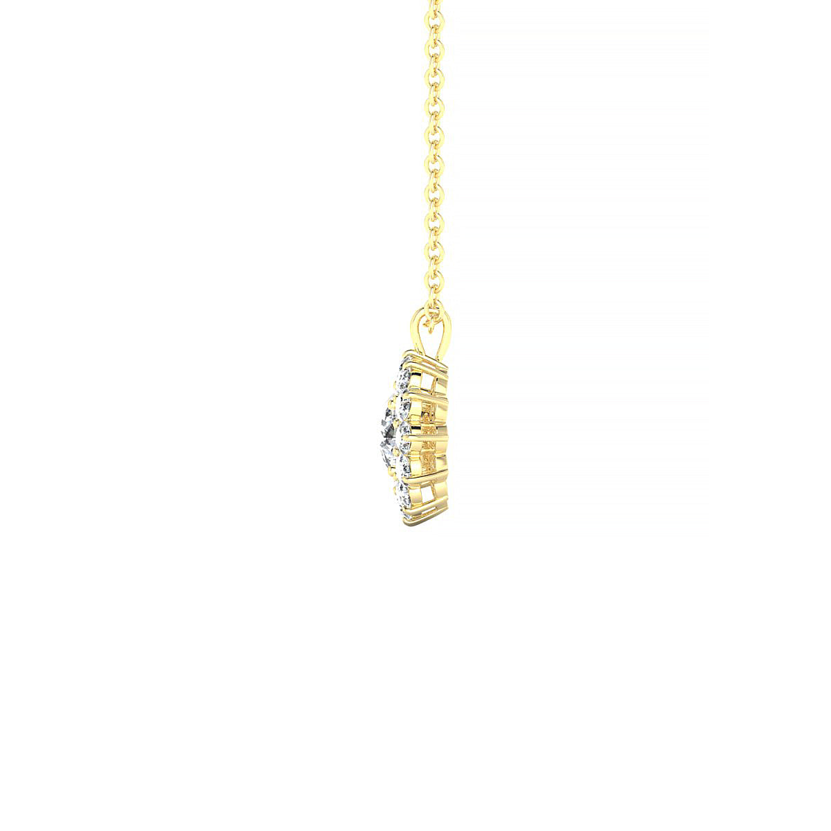 Blossom | 18k Yellow Gold 4.2 mm Round Diamond Pendant