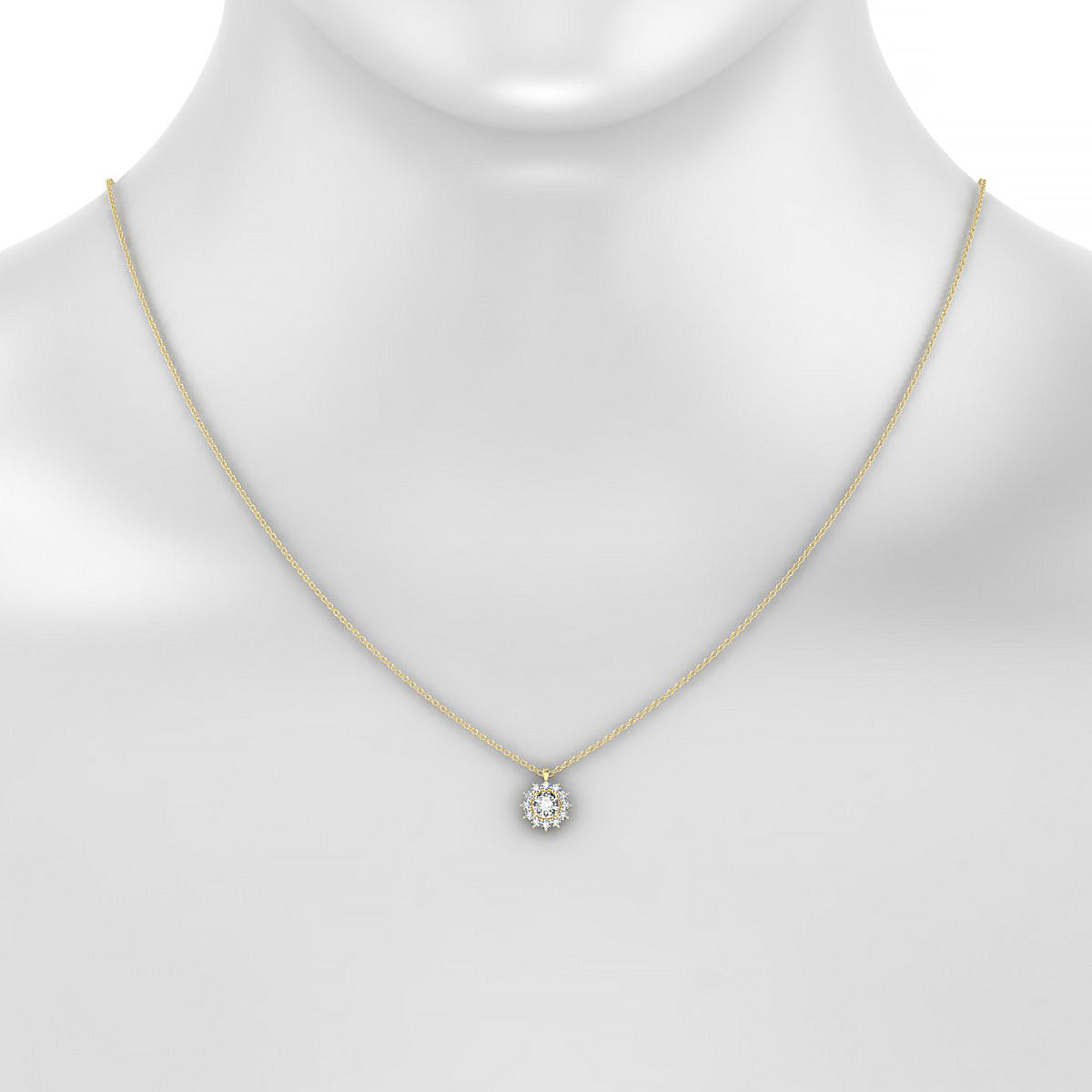 Blossom | 18k Yellow Gold 4.2 mm Round Diamond Pendant