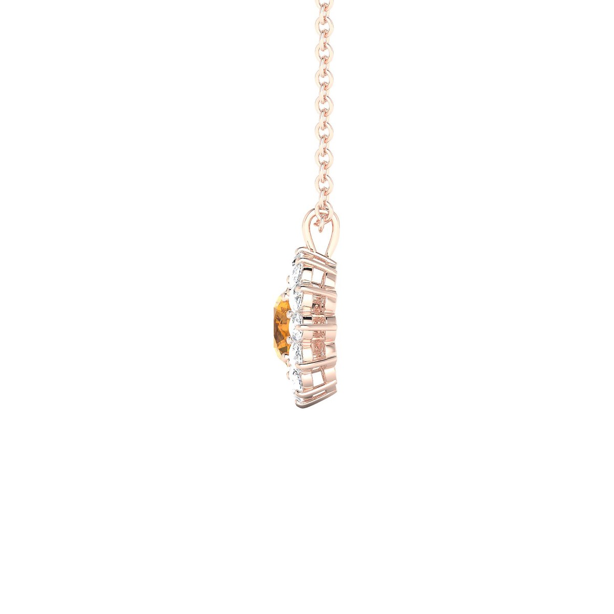 Blossom | 18k Rose Gold 4.5 mm Round Citrine Pendant