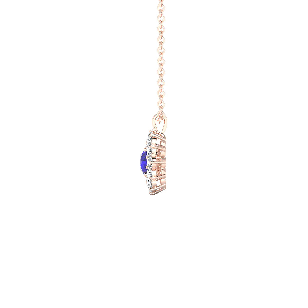 Blossom | 18k Rose Gold 4.5 mm Round Tanzanite Pendant