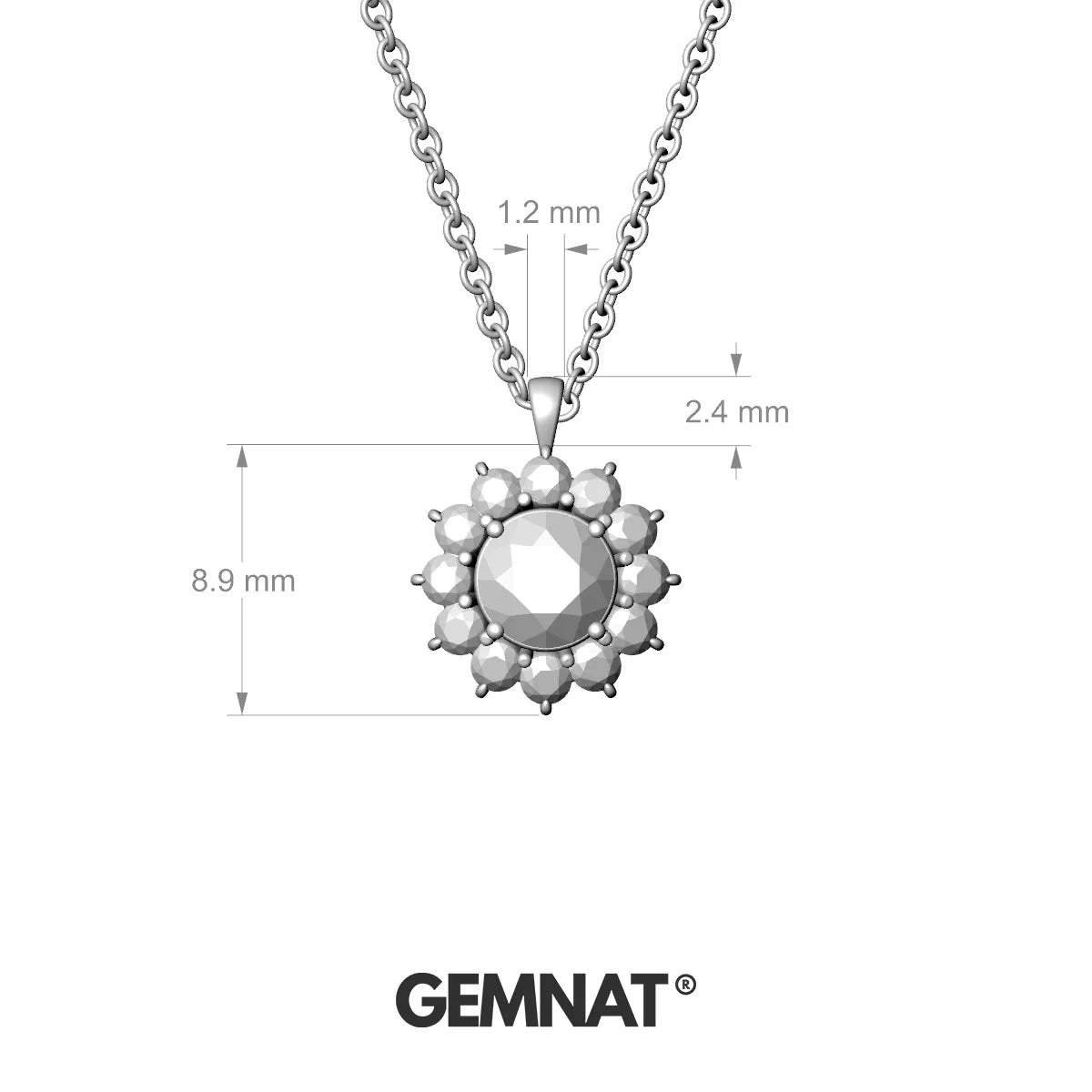 Blossom | 18k White Gold 4.5 mm Round Aquamarine Pendant