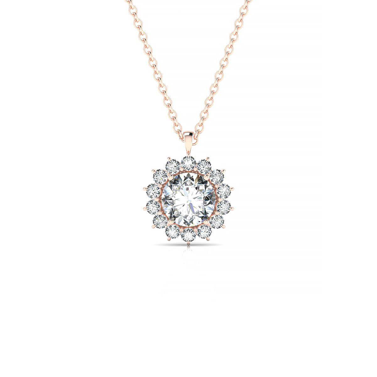 Blossom | 18k Rose Gold 5.7 mm Round Diamond Pendant