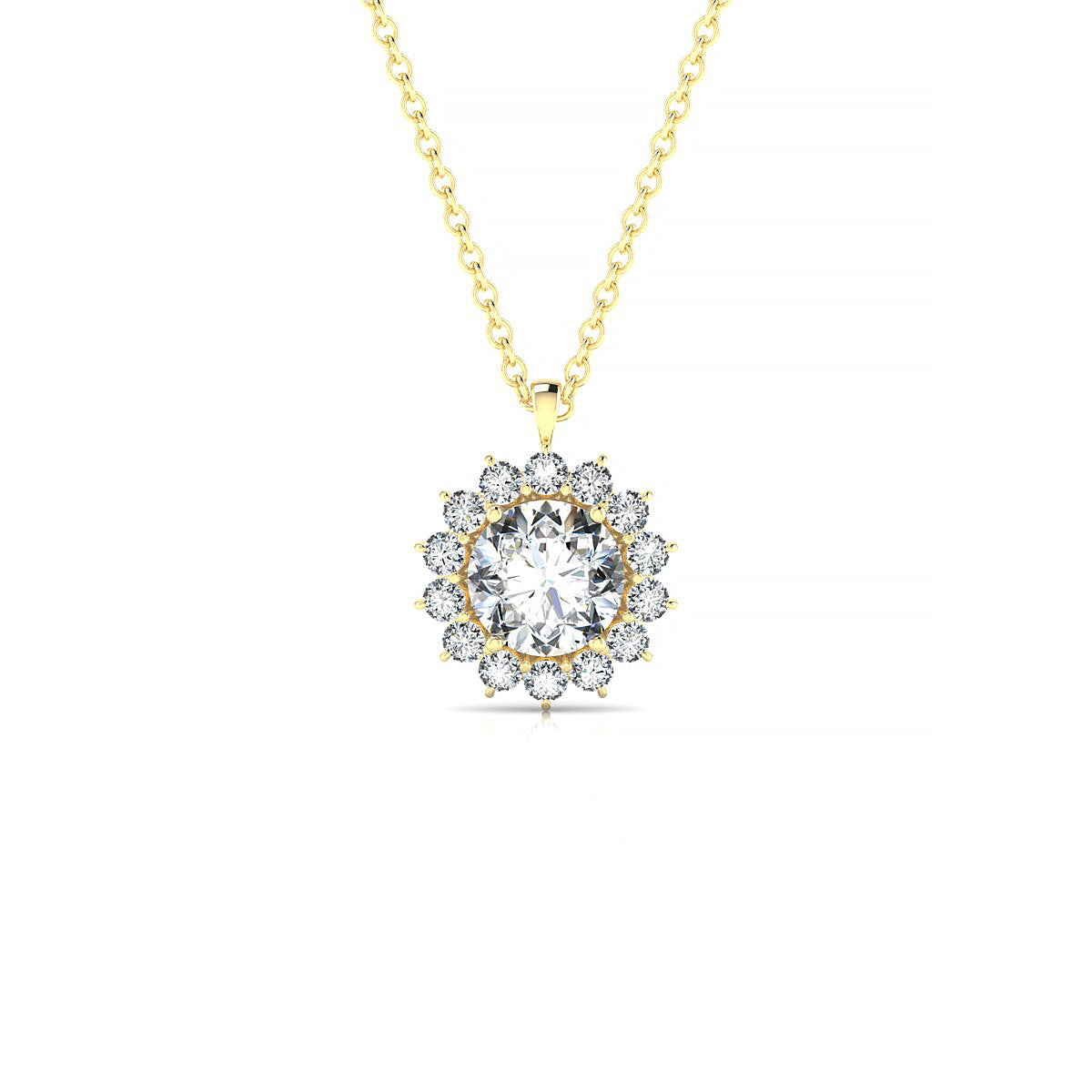 Blossom | 18k Yellow Gold 5.7 mm Round Diamond Pendant