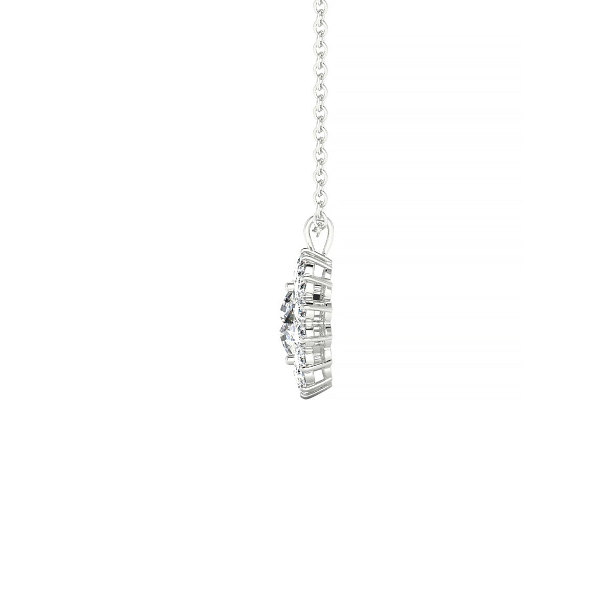 Blossom | 18k White Gold 5.7 mm Round Diamond Pendant
