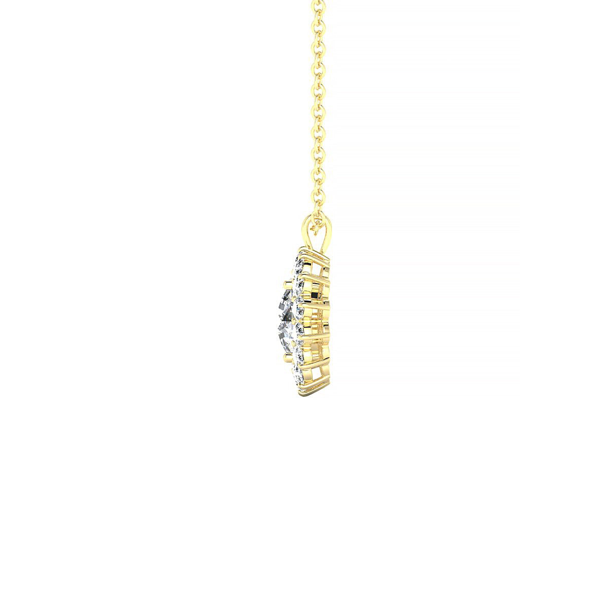 Blossom | 18k Yellow Gold 5.7 mm Round Diamond Pendant