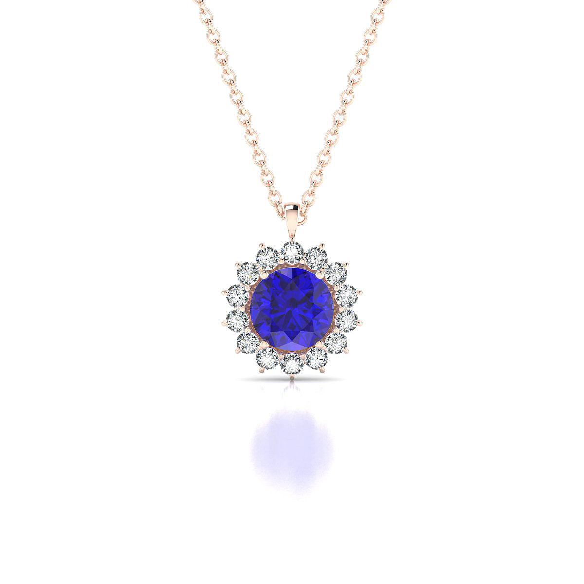 Blossom | 18k Rose Gold 6 mm Round Tanzanite Pendant
