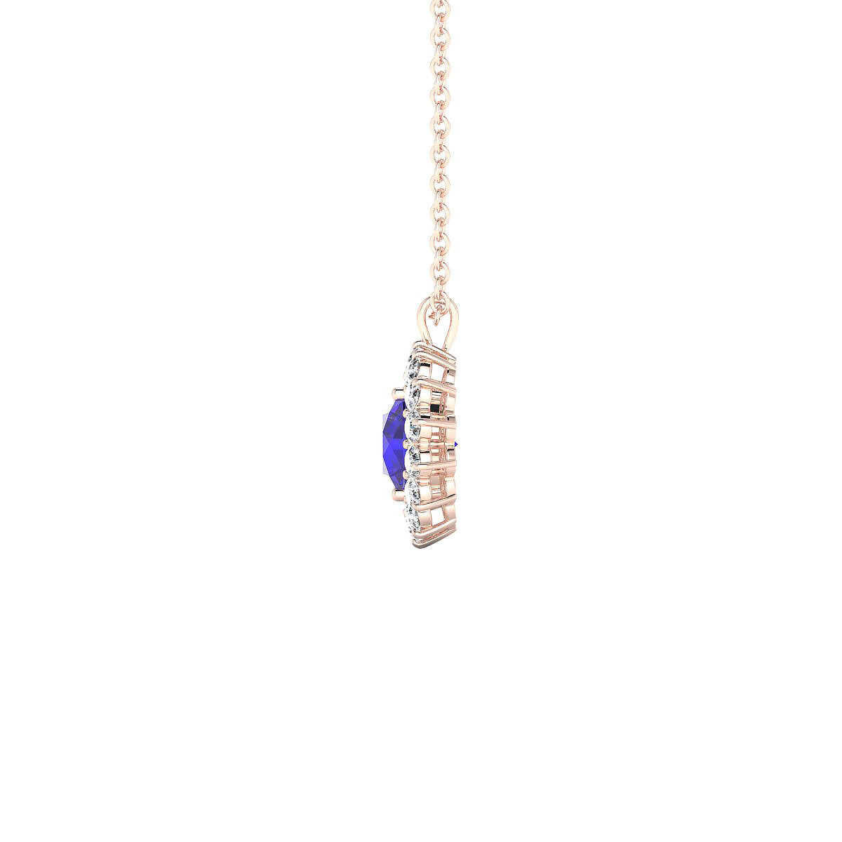 Blossom | 18k Rose Gold 6 mm Round Tanzanite Pendant