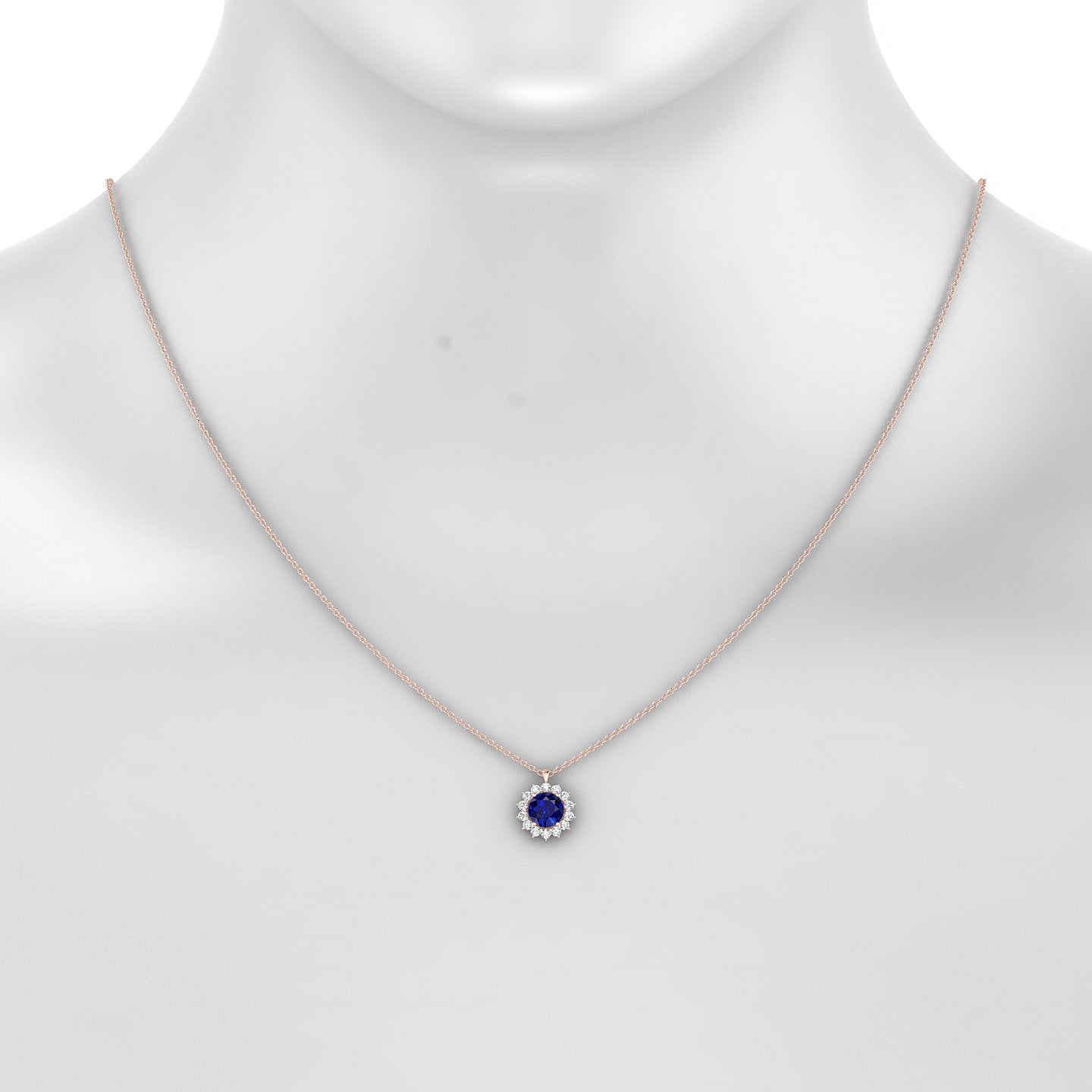 Blossom | 18k Rose Gold 6 mm Round Sapphire Pendant