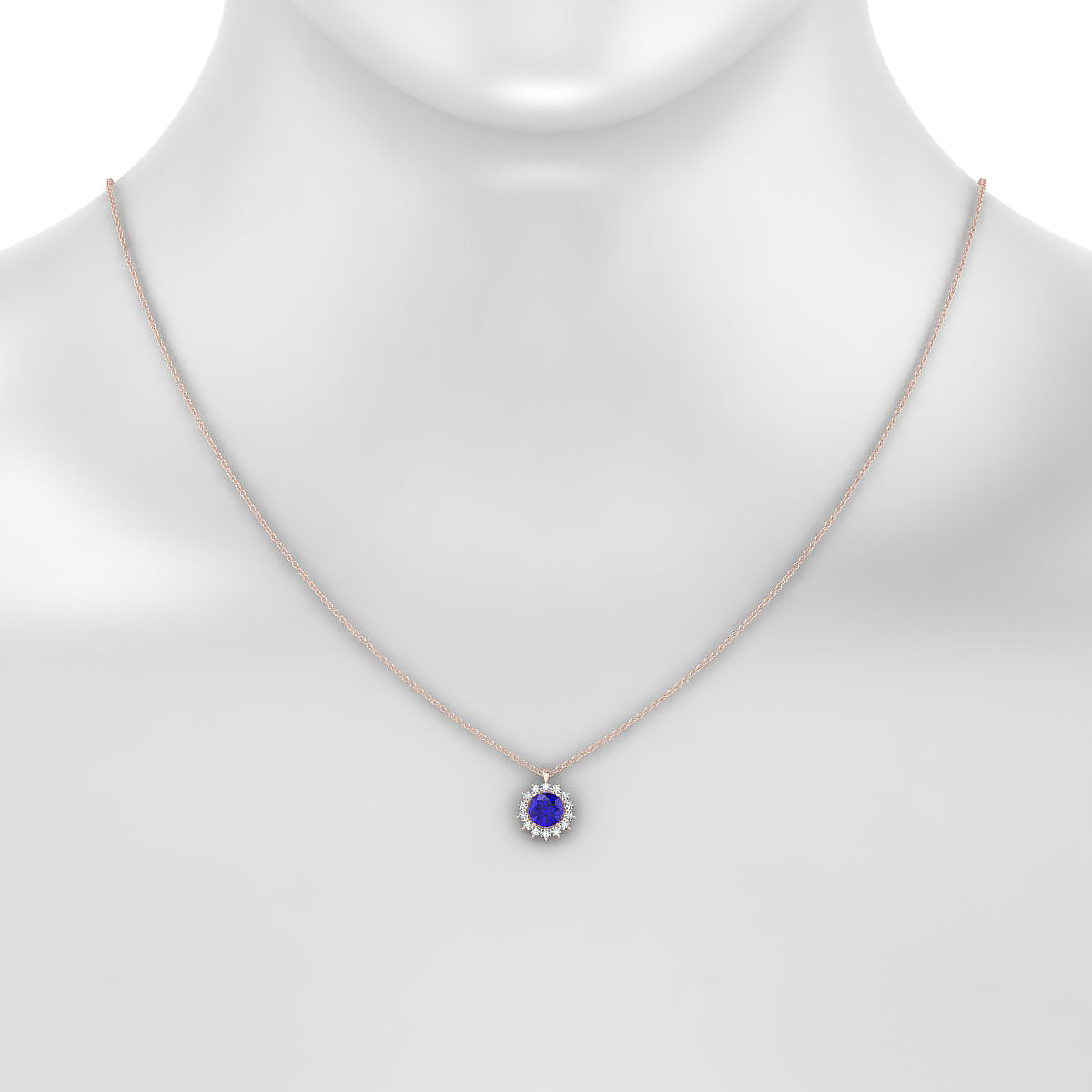 Blossom | 18k Rose Gold 6 mm Round Tanzanite Pendant