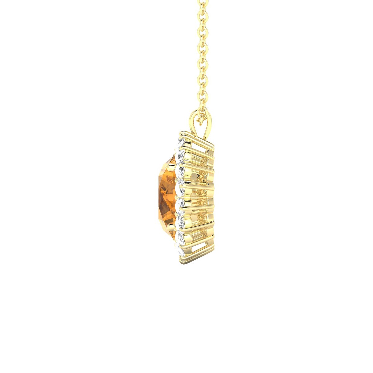 Blossom | 18k Yellow Gold 8 mm Round Citrine Pendant
