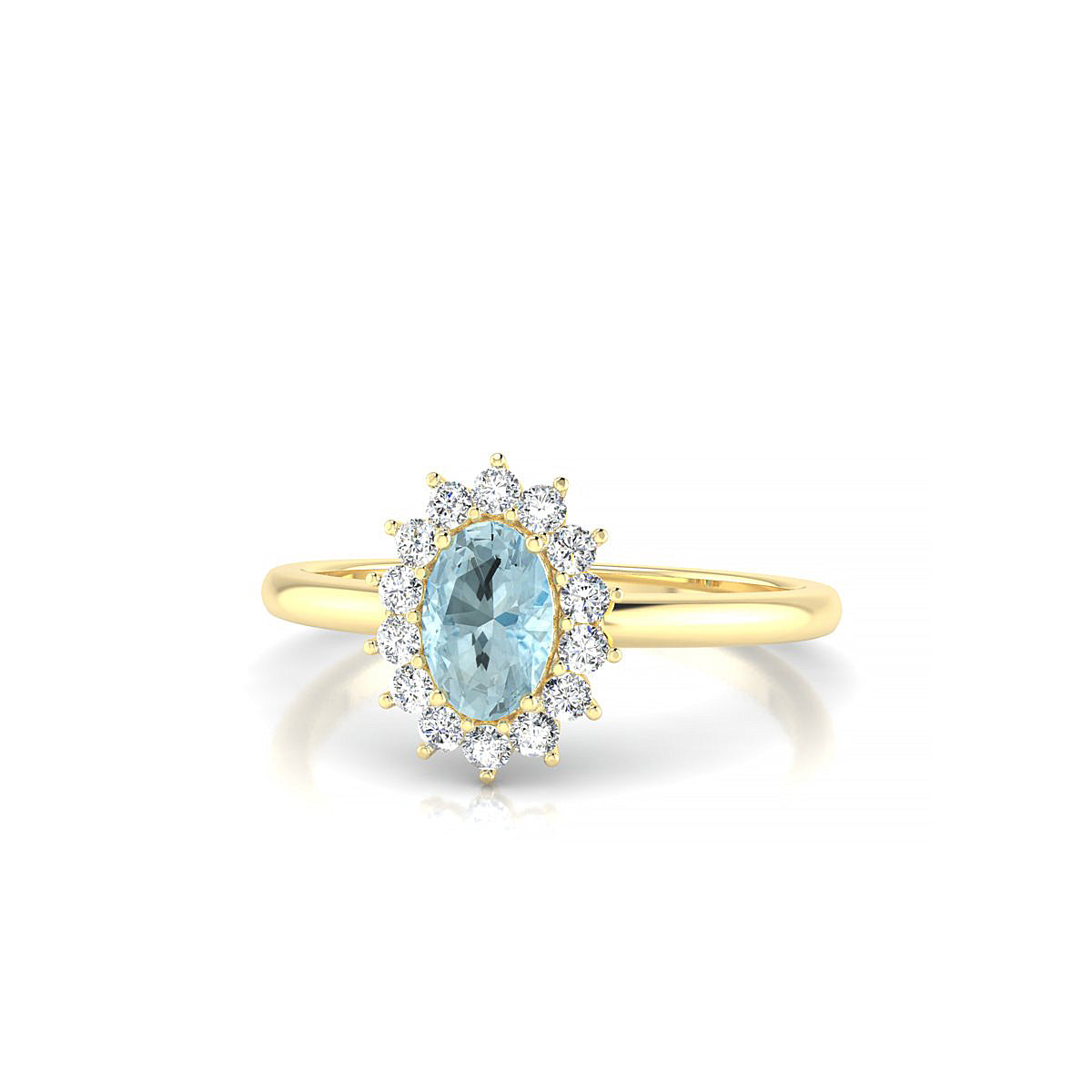 Blossom | 18k Yellow Gold 6 x 4 mm Oval Aquamarine Ring
