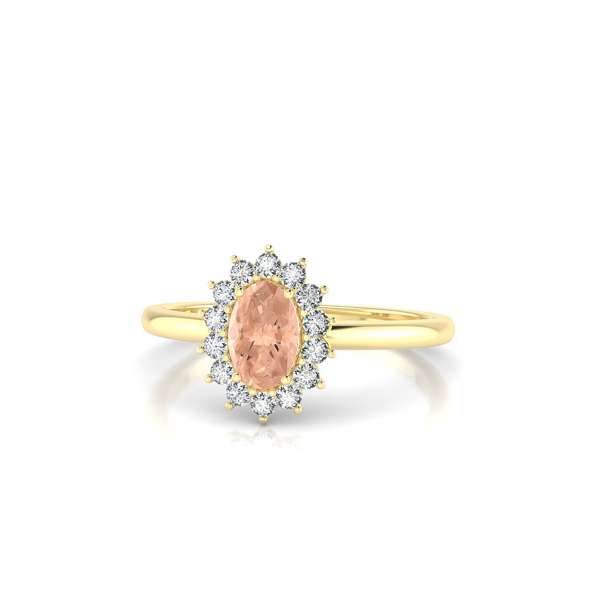 Blossom | 18k Yellow Gold 6 x 4 mm Oval Morganite Ring