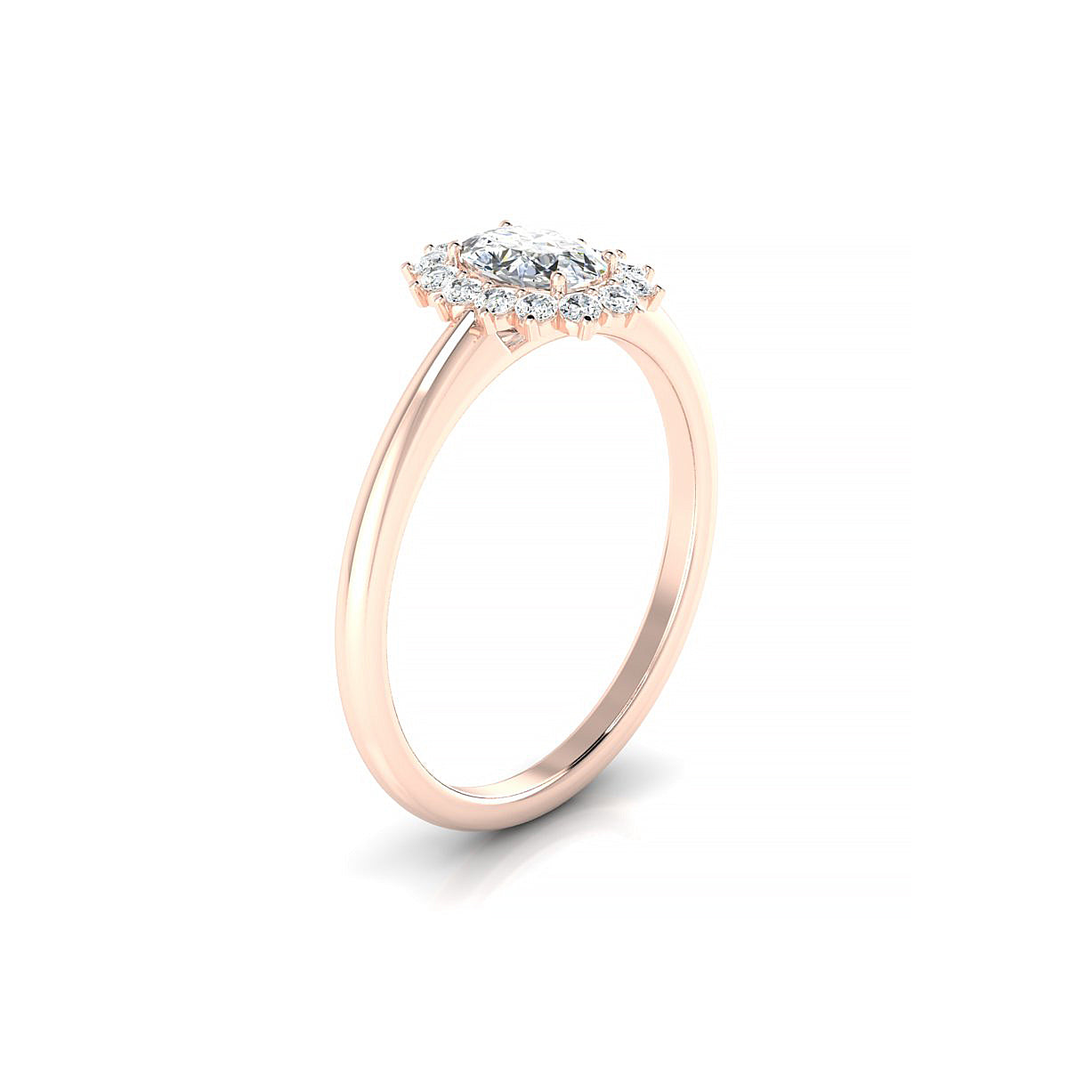Blossom | 18k Rose Gold 6 x 4 mm Oval Diamond Ring