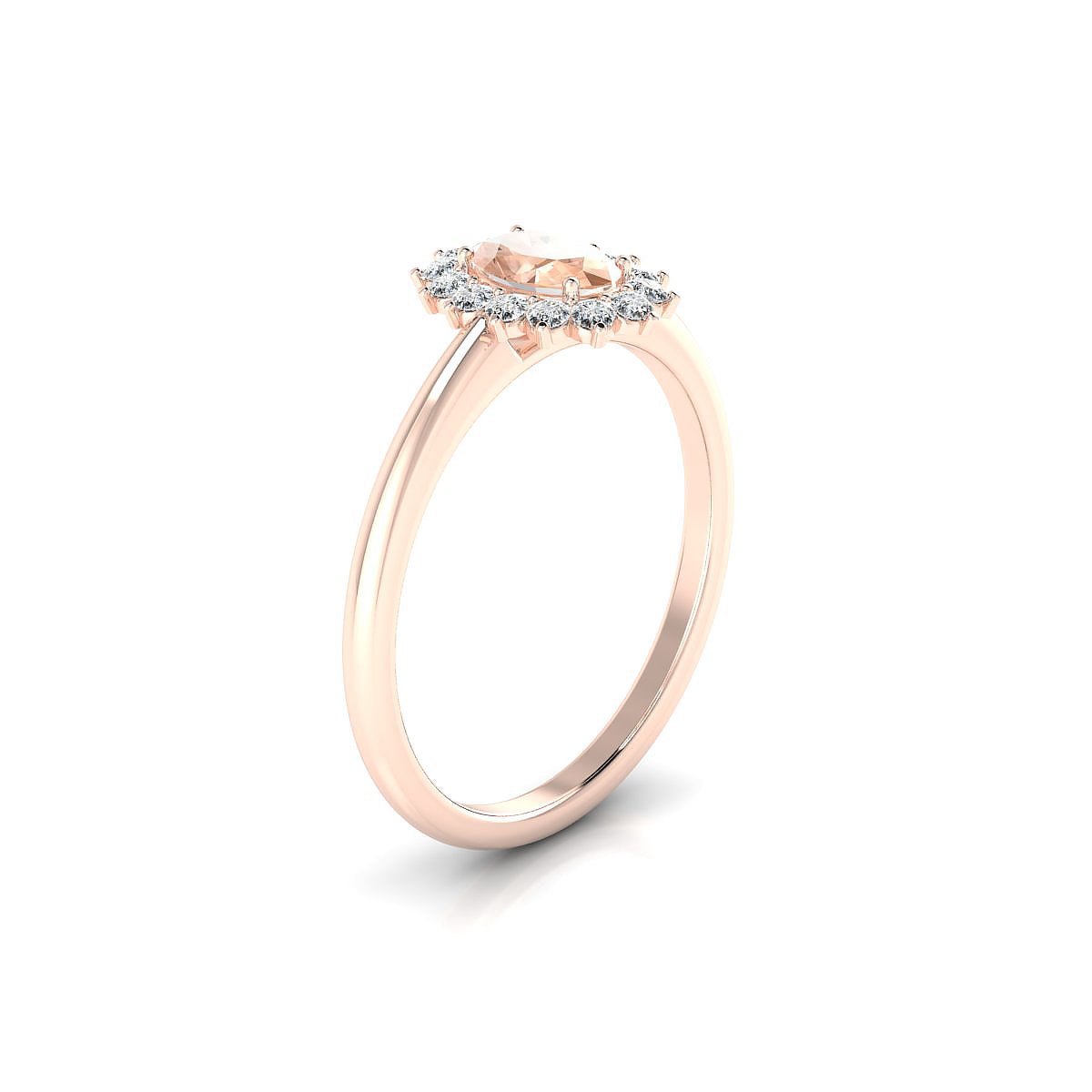 Blossom | 18k Rose Gold 6 x 4 mm Oval Morganite Ring