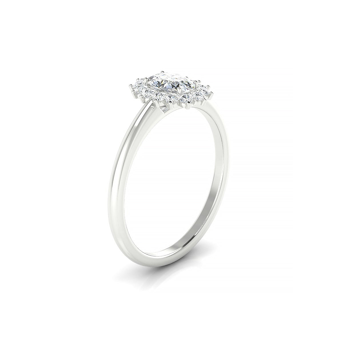 Blossom | 18k White Gold 6 x 4 mm Oval Diamond Ring