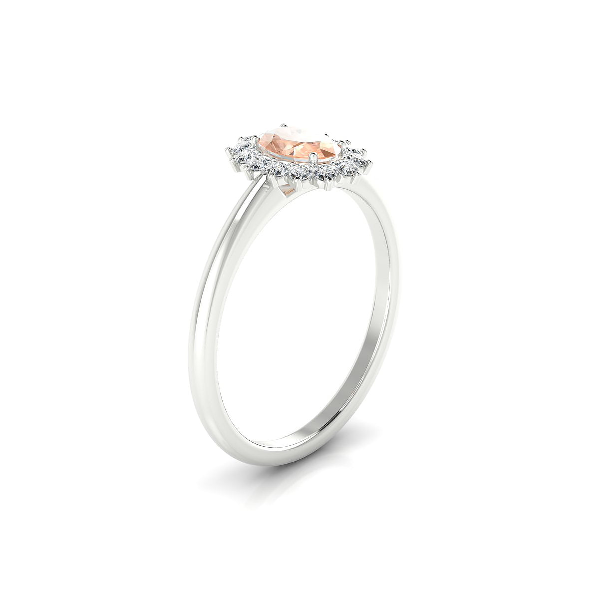Blossom | 18k White Gold 6 x 4 mm Oval Morganite Ring