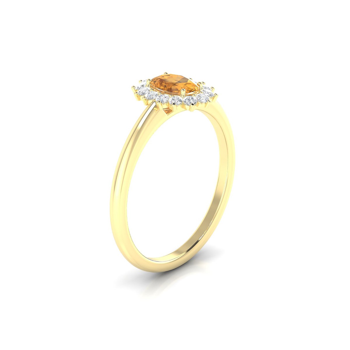 Blossom | 18k Yellow Gold 6 x 4 mm Oval Citrine Ring
