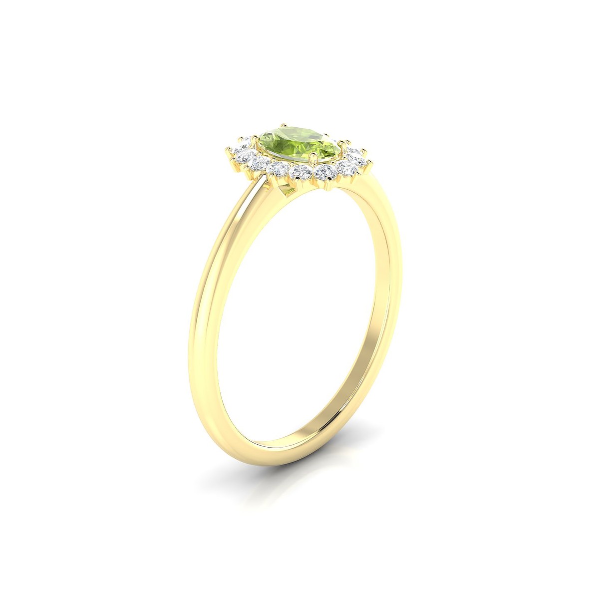 Blossom | 18k Yellow Gold 6 x 4 mm Oval Peridot Ring