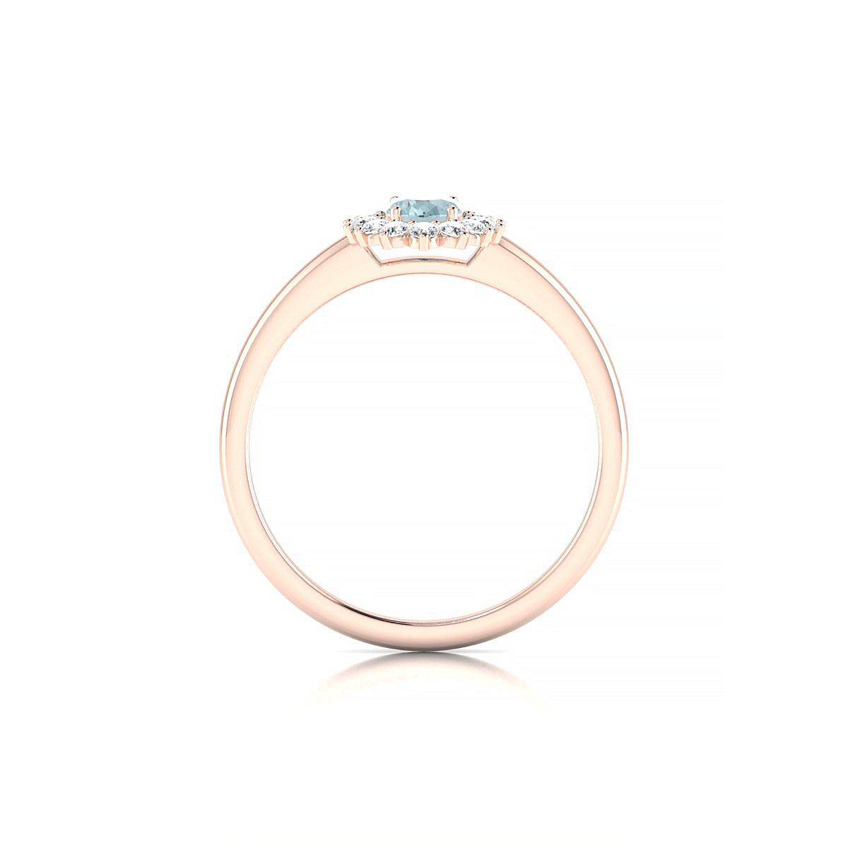 Blossom | 18k Rose Gold 6 x 4 mm Oval Aquamarine Ring