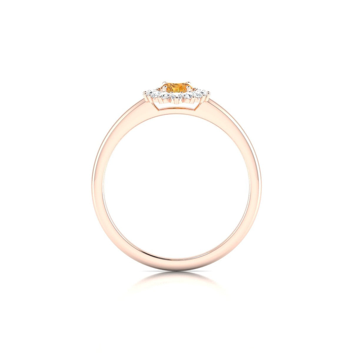 Blossom | 18k Rose Gold 6 x 4 mm Oval Citrine Ring