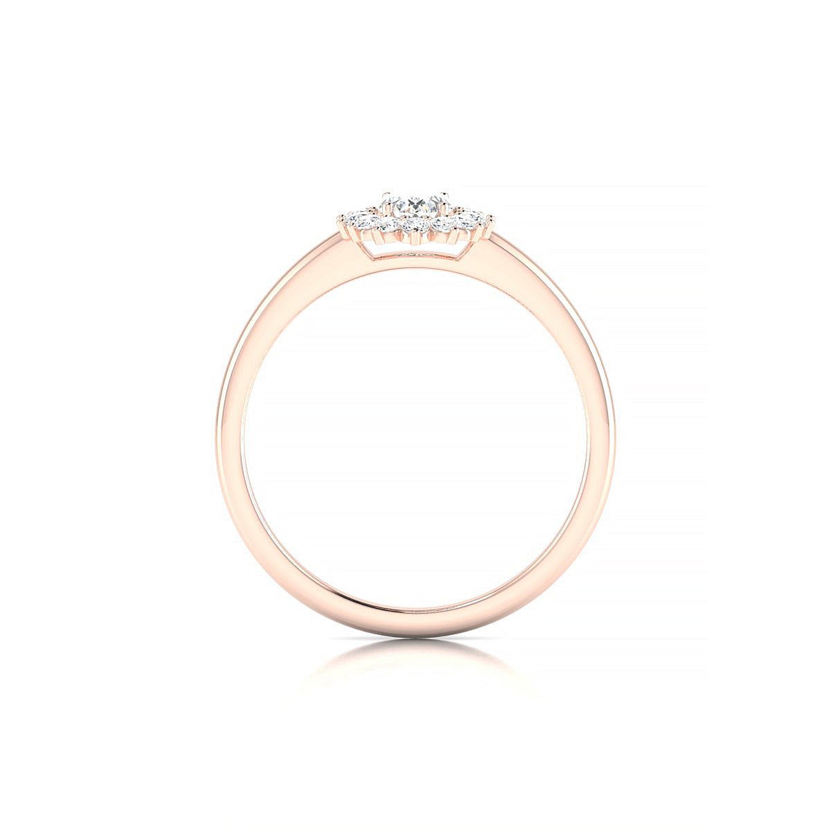 Blossom | 18k Rose Gold 6 x 4 mm Oval Diamond Ring