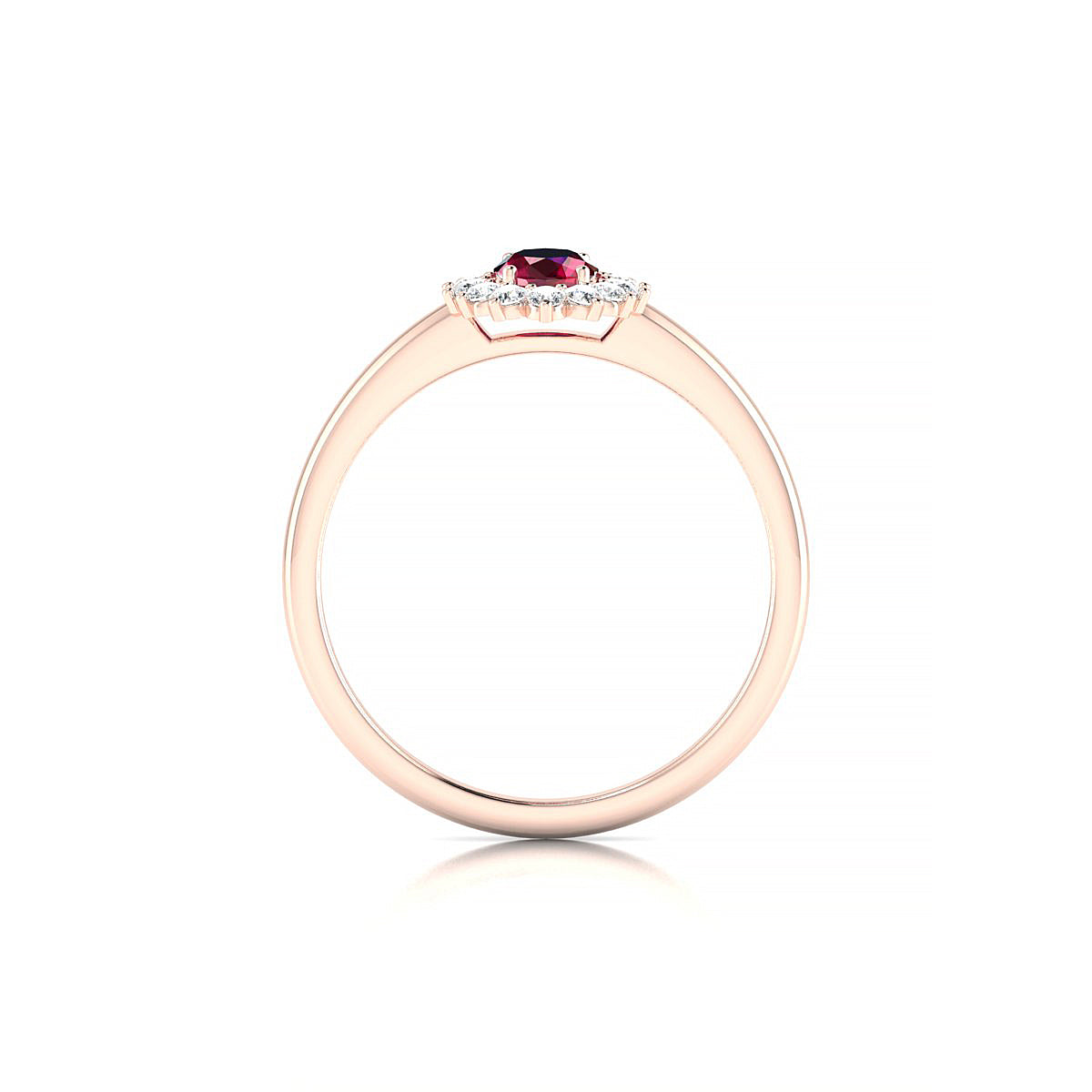Blossom | 18k Rose Gold 6 x 4 mm Oval Ruby Ring