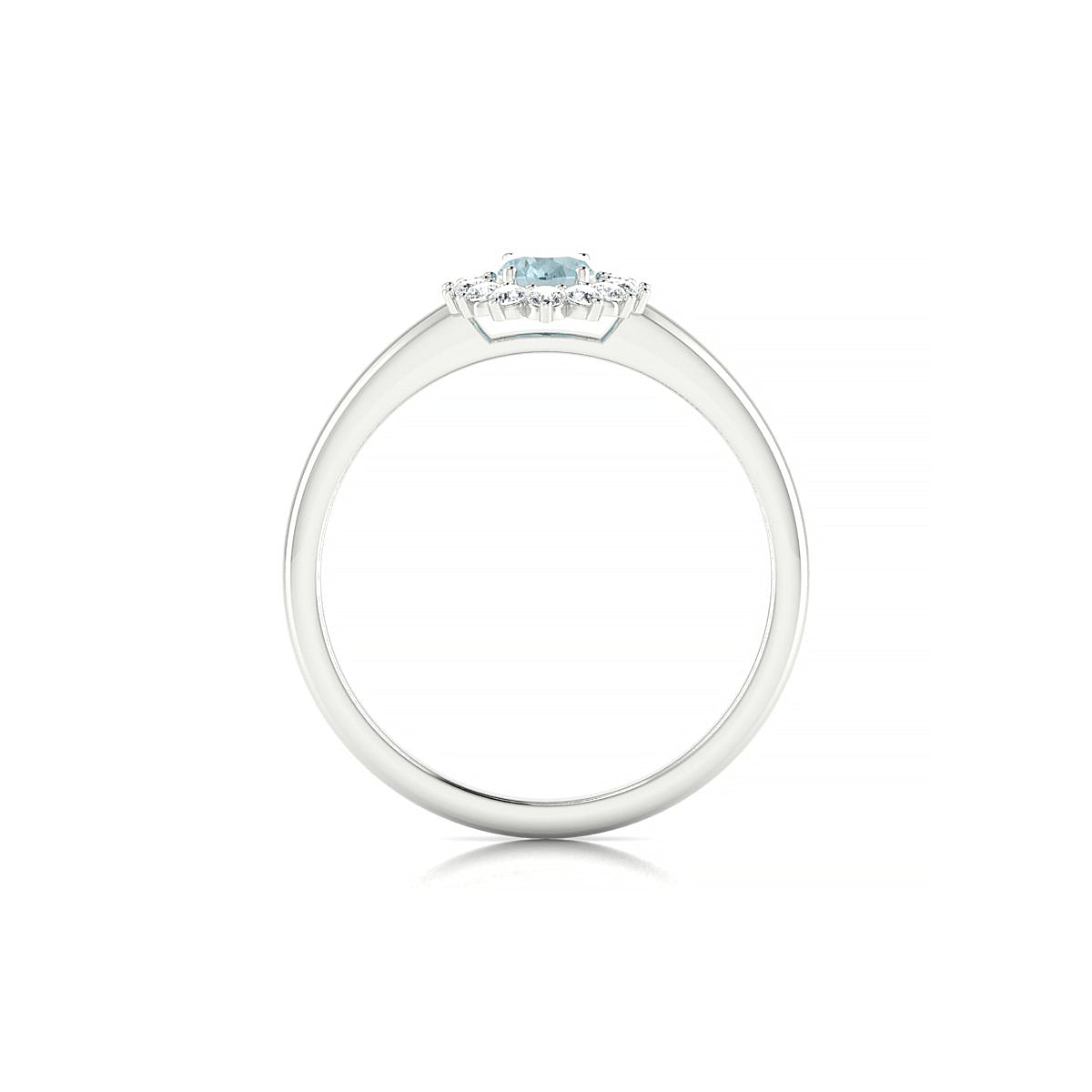 Blossom | 18k White Gold 6 x 4 mm Oval Aquamarine Ring