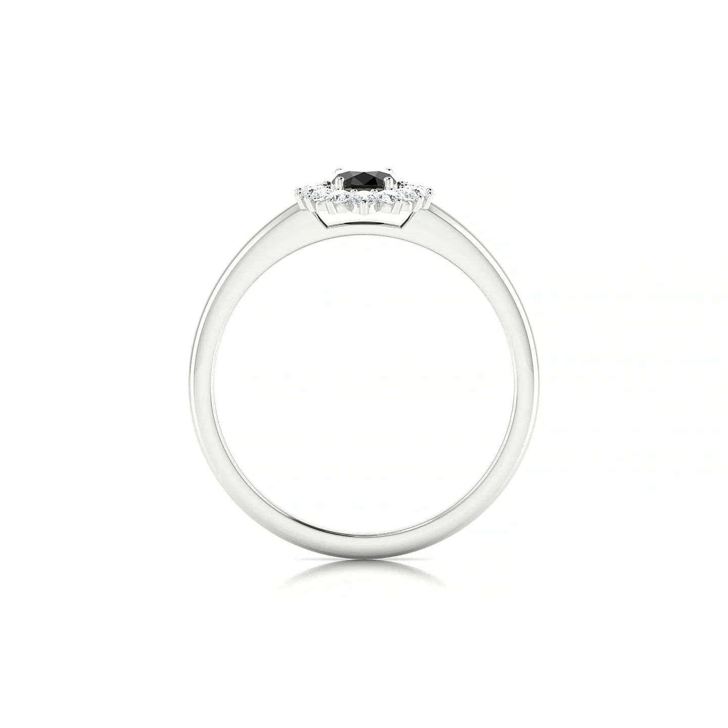 Blossom | 18k White Gold 6 x 4 mm Oval Black Diamond Ring