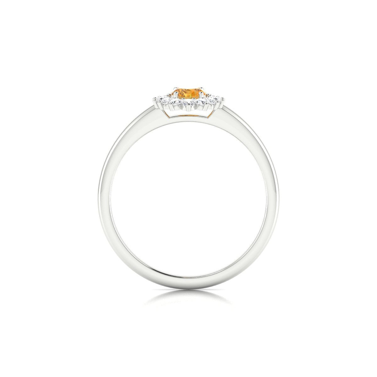 Blossom | 18k White Gold 6 x 4 mm Oval Citrine Ring