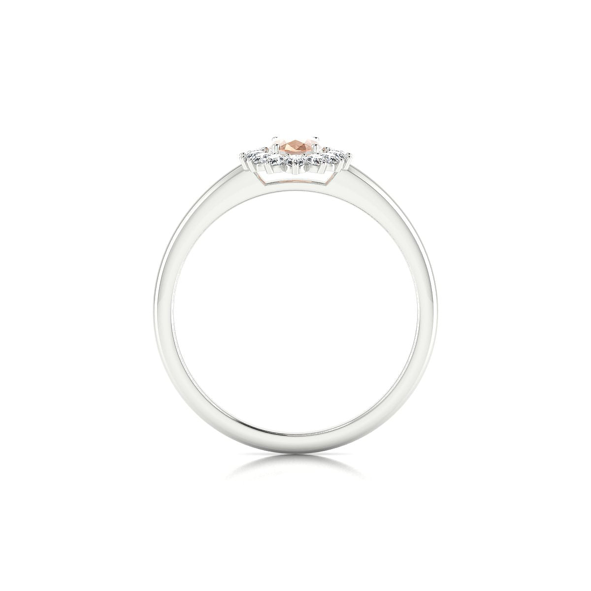 Blossom | 18k White Gold 6 x 4 mm Oval Morganite Ring