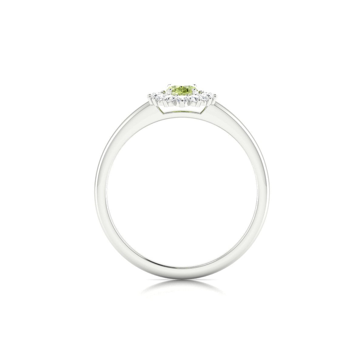 Blossom | 18k White Gold 6 x 4 mm Oval Peridot Ring