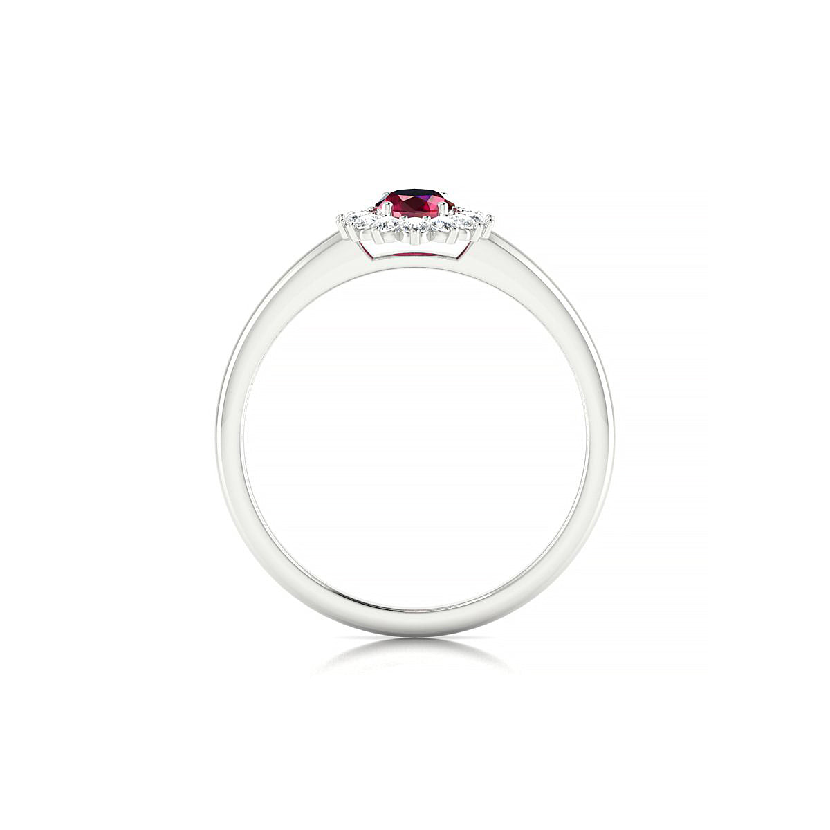 Blossom | 18k White Gold 6 x 4 mm Oval Ruby Ring