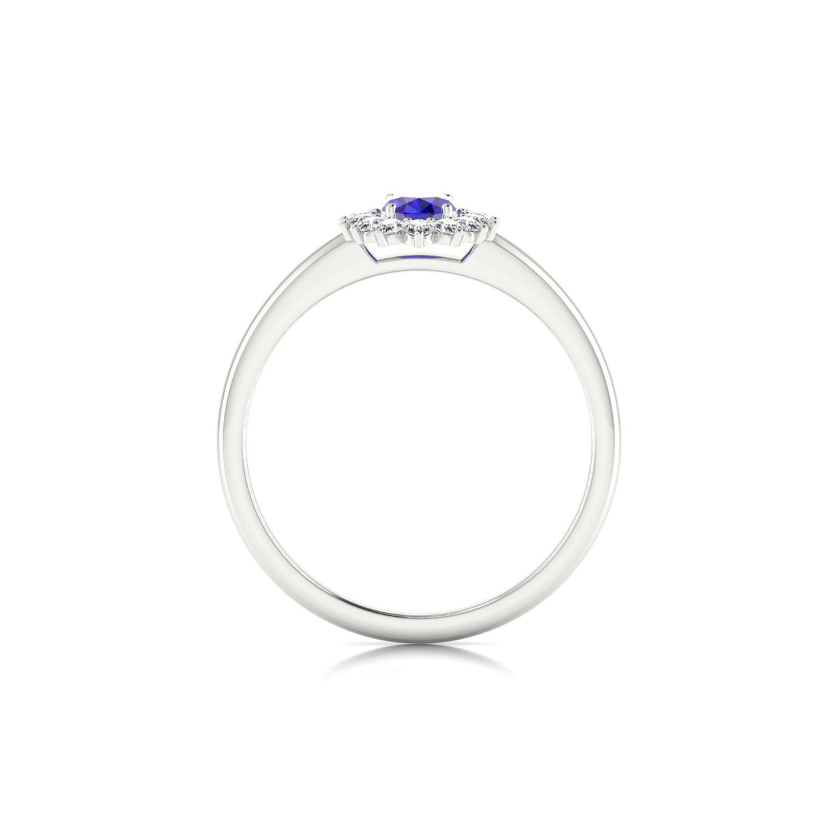 Blossom | 18k White Gold 6 x 4 mm Oval Tanzanite Ring