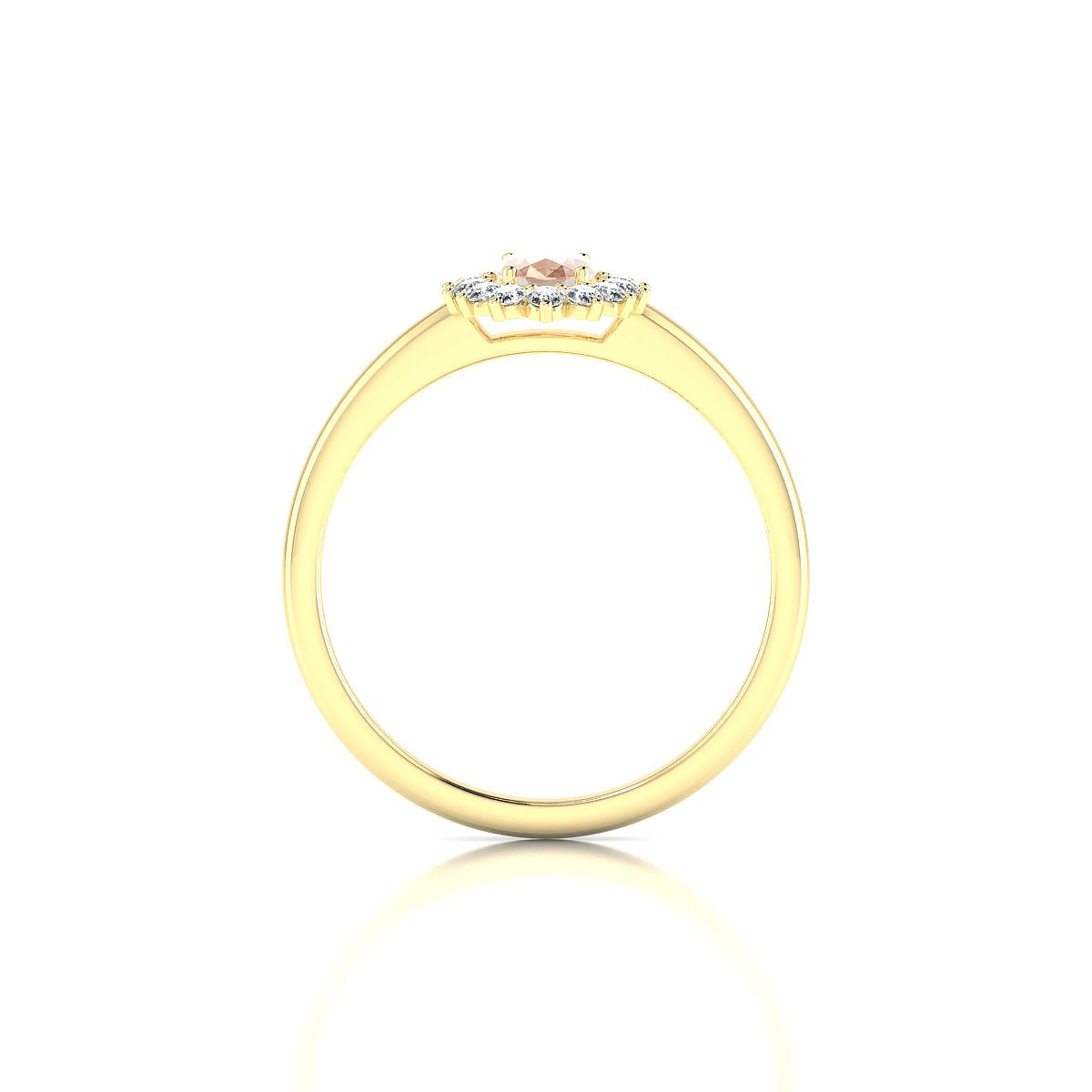 Blossom | 18k Yellow Gold 6 x 4 mm Oval Morganite Ring