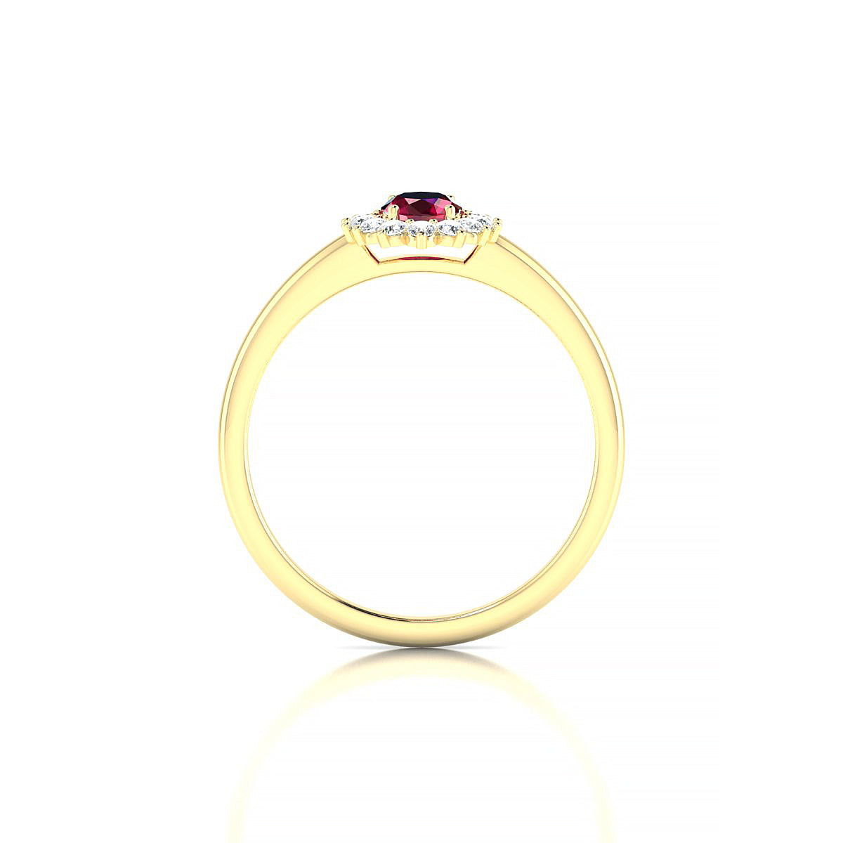 Blossom | 18k Yellow Gold 6 x 4 mm Oval Ruby Ring