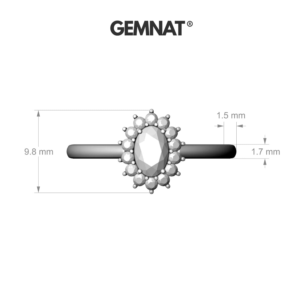 Blossom | 18k Rose Gold 6 x 4 mm Oval Black Diamond Ring